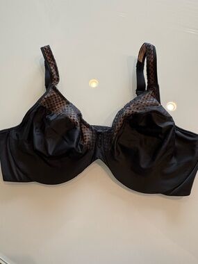 Bali Black Underwire Bra with Lace Overlay Detail, 42D